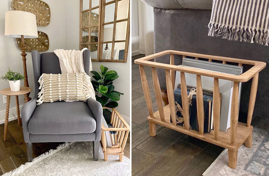 Vintage Retro Wooden Basket | Eclectic Americana