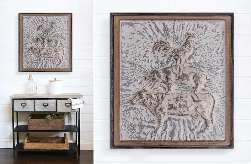 LARGE Stacked Animal Embossed Wall Sign