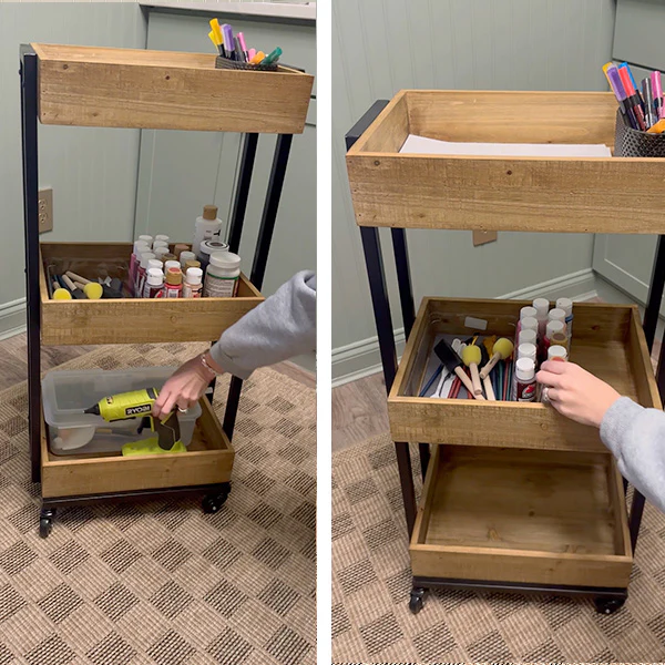 Three Tiered Rolling Farmer's Market Cart