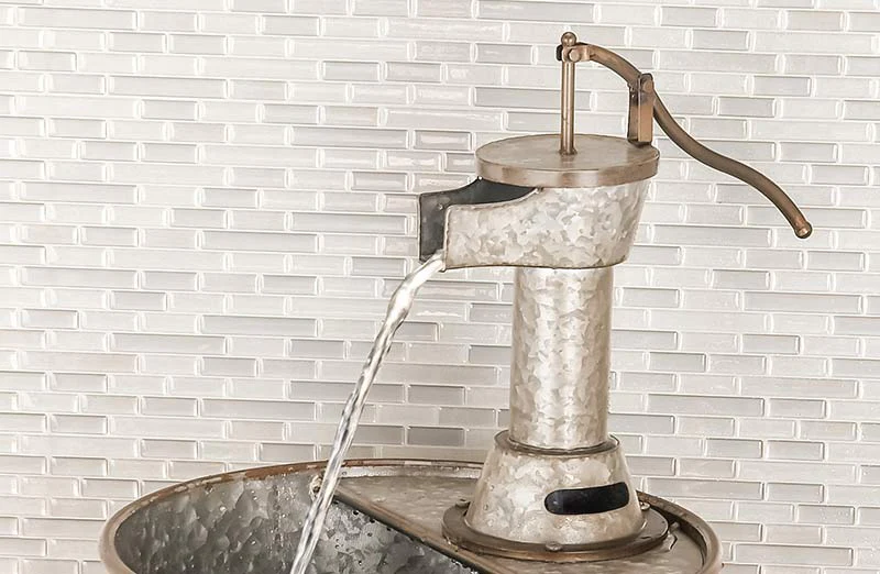 Galvanized Metal Water Pump Fountain