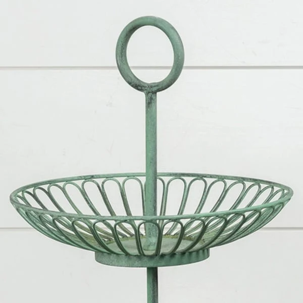 Two-Tier Green Metal Display Tray
