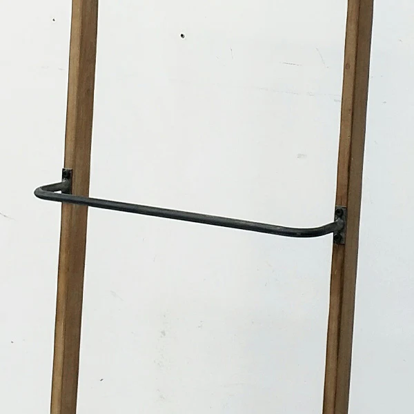 71 Inch Wood and Metal Wall Rack