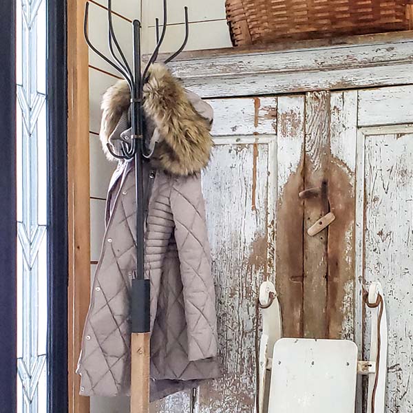 Refined Classic | Natural Wood and Forged Metal Coat Rack