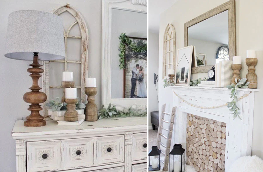 Chunky Wooden Spindle Candle Holders, Set of 3