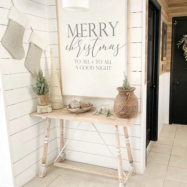 Light Brown Wood Farmhouse Console Table