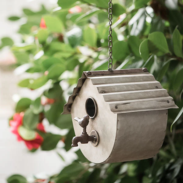 Galvanized Water Spigot Bird House