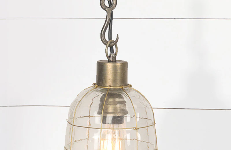 Glass Pendant Pulley Light System