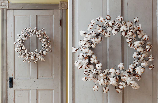 Preserved Cotton Wreath