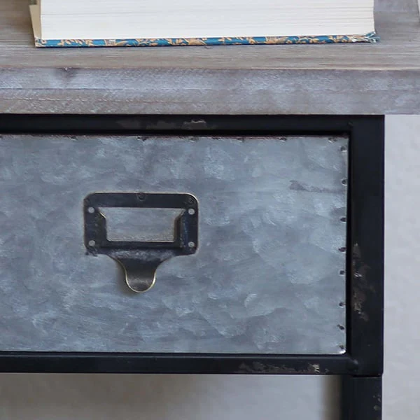 Galvanized Console Table with Drawers