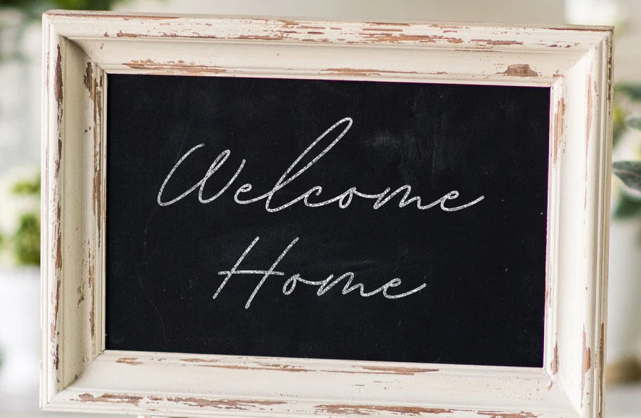 Chippy White Framed Standing Chalkboard