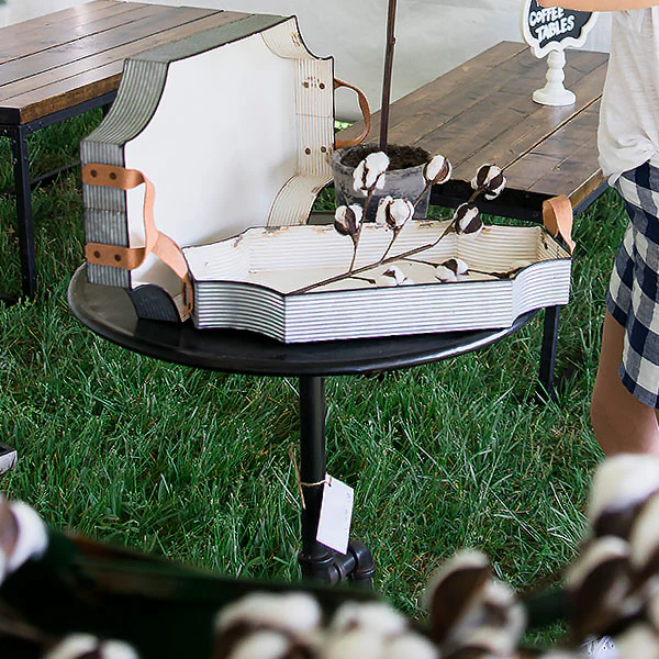 White Enamel Tray  Set Of 2