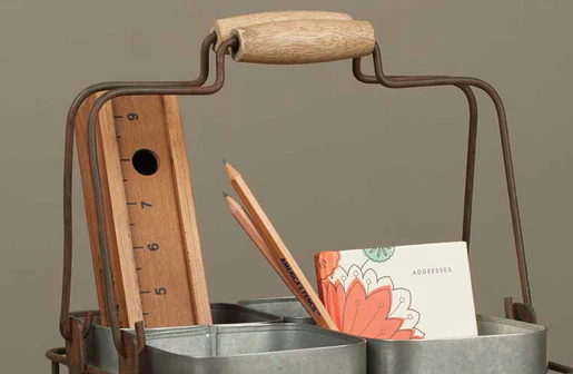 Four Tin Organizer with Handles