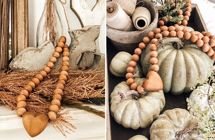 3 Foot Wooden Bead Garland Loop