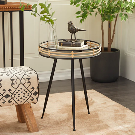 Modern Industrial Round Side Table