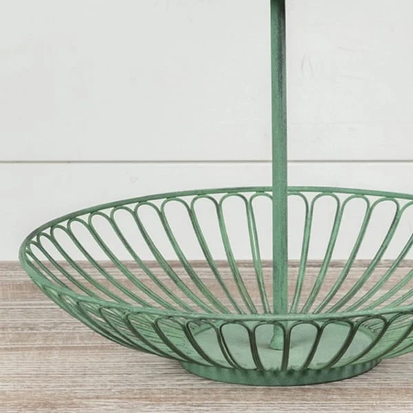 Two-Tier Green Metal Display Tray