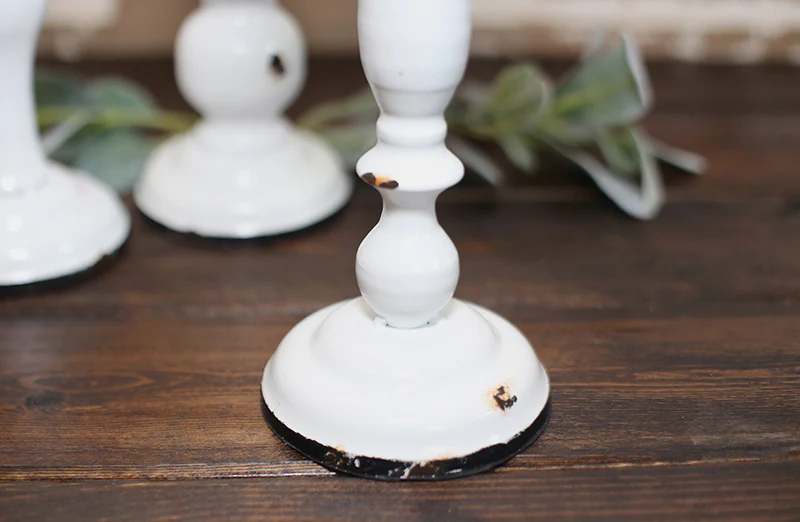 Distressed Candle Holders. Set of 3