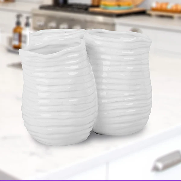 3 Section Ceramic Round Caddy