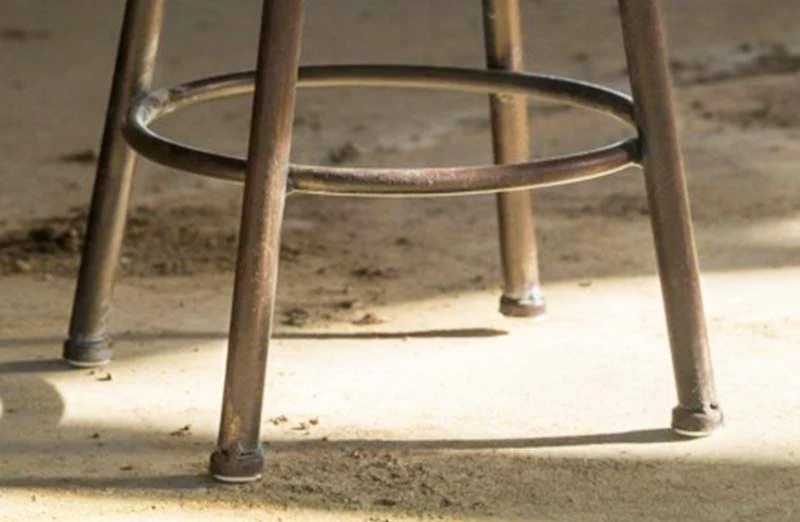 Distressed Metal Milking Stool