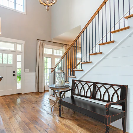 Black Distressed Wooden Bench