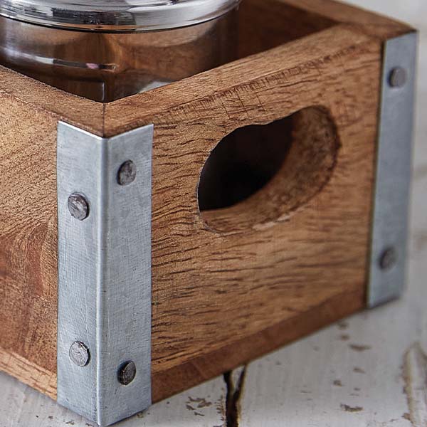 Milk Can Salt and Pepper Shaker with Caddy