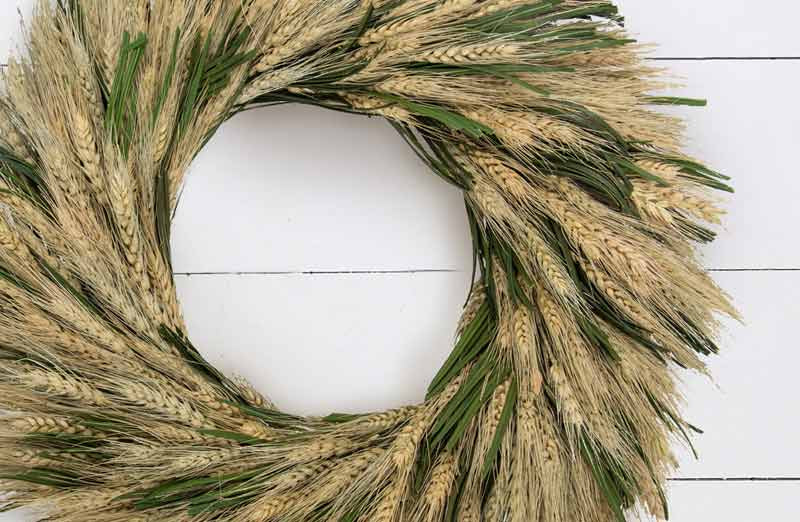 Wheat & Green Cycas Leaf Wreath