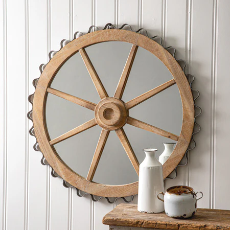 Wagon Wheel Wall Mirror
