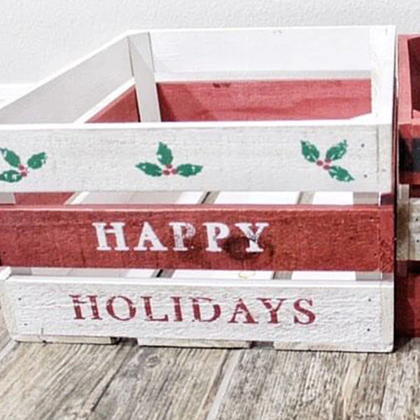 Holiday Yardstick Crates, Set of 2