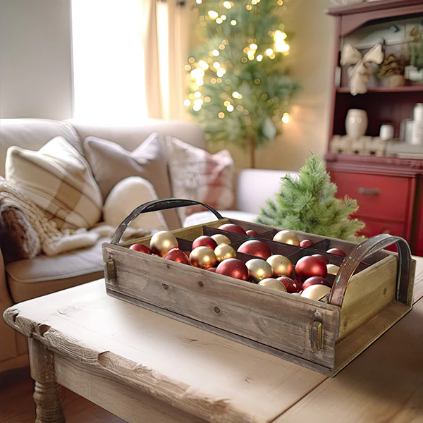 Rusted Patina Southwestern Wood Tray with Handles