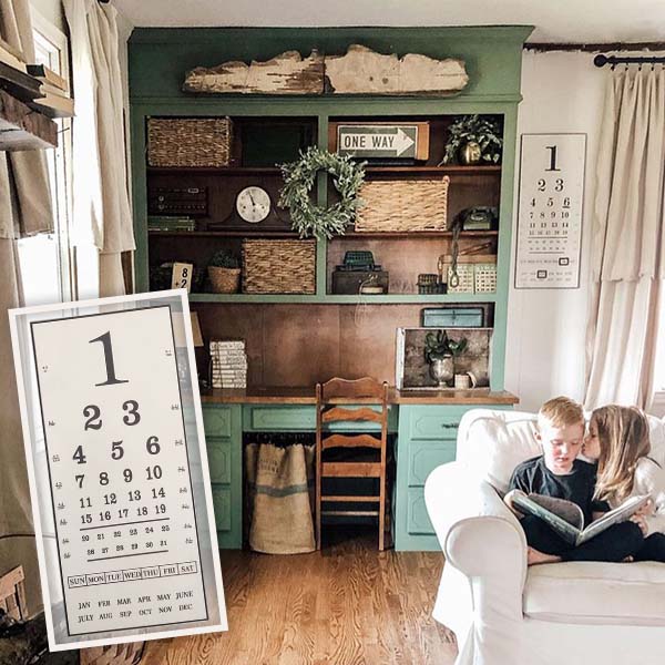 HUGE Vintage Eye Chart Calendar - As Seen in Country Living Magazine