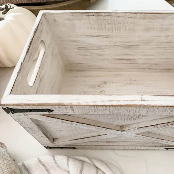 Whitewashed Barnwood Storage Planter