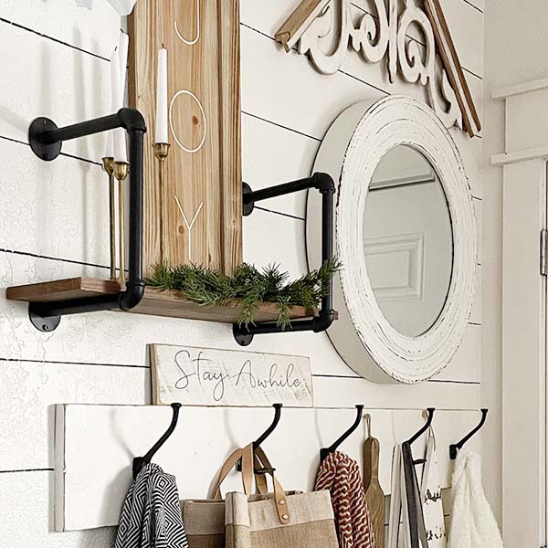 Single Tier Industrial Pipe Wall Shelf