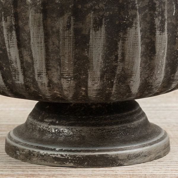 Distressed Silver Metal Compote Bowl