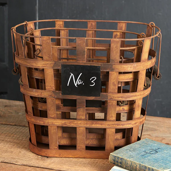 Rustic Numbered Baskets, Set of 3