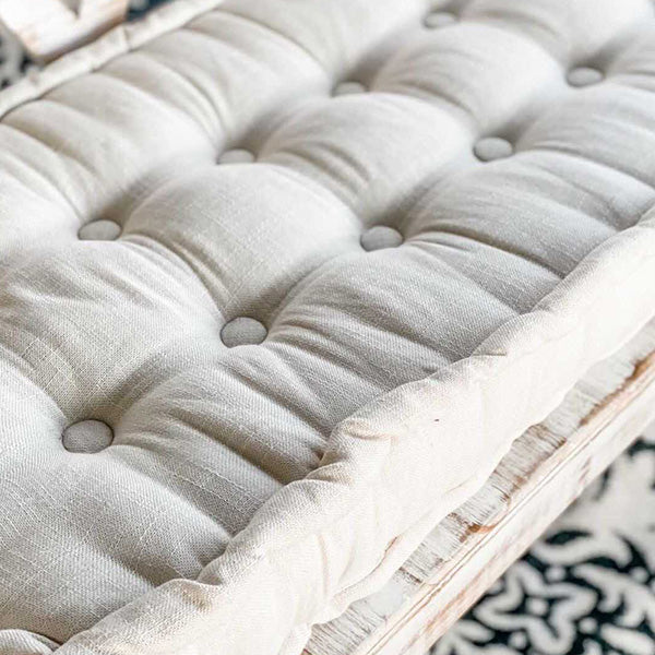 Whitewashed Cushioned Porch Swing