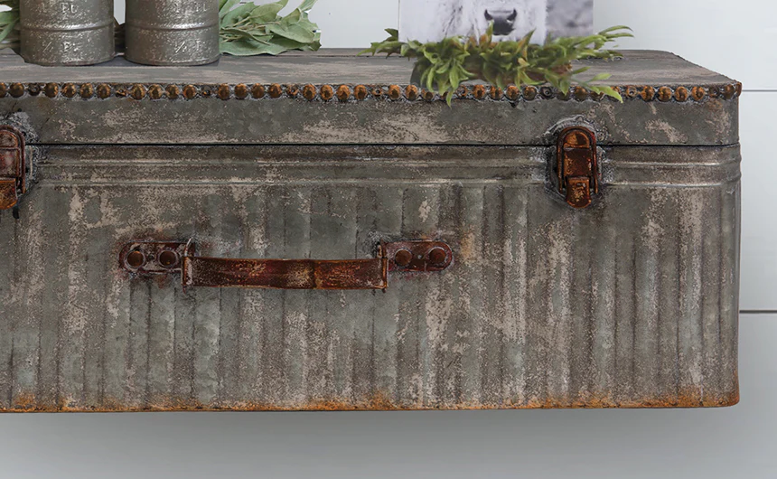 Metal Suitcase Wall Shelf