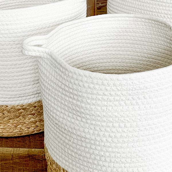 Two-Toned Water Hyacinth Storage Baskets, Set of 3