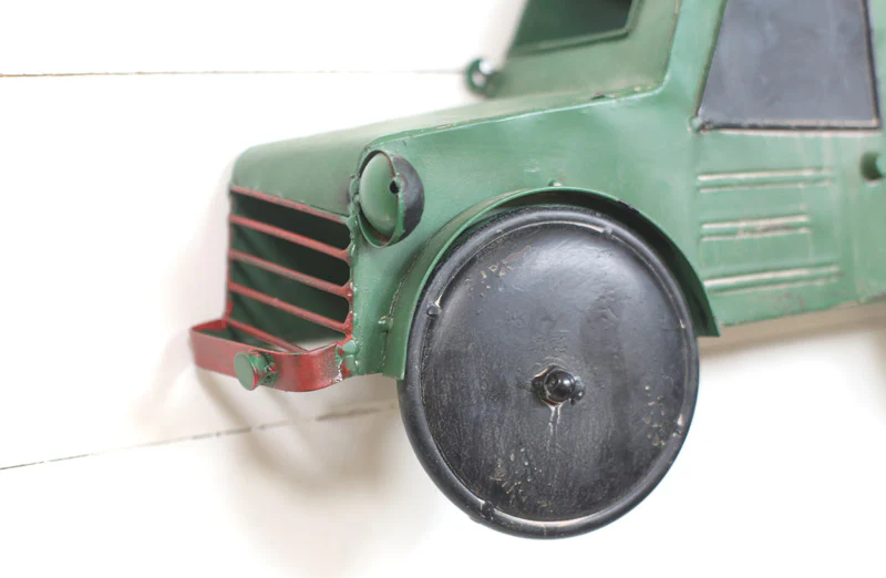 Distressed Green Truck Wall Shelf