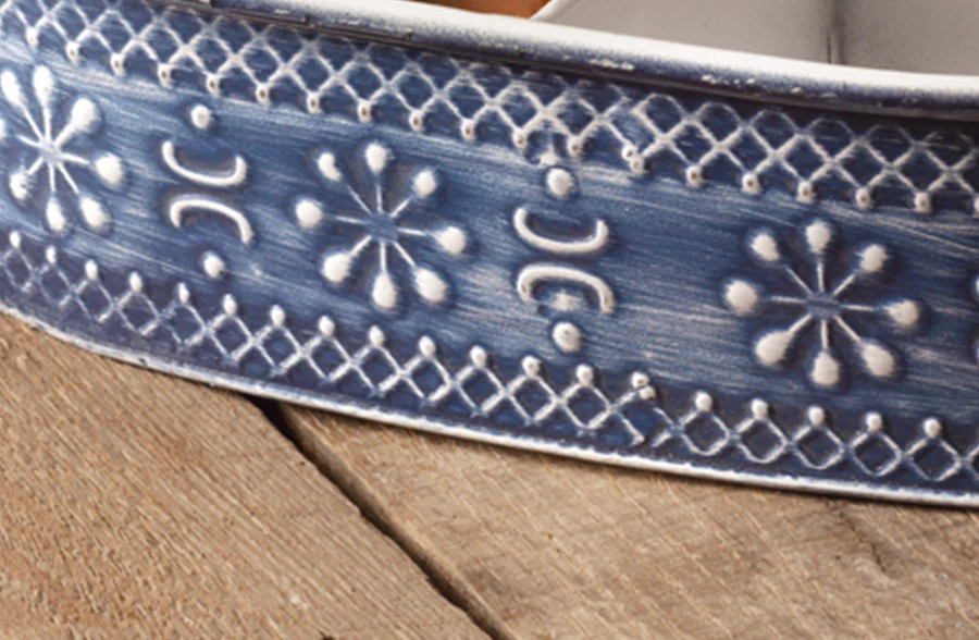 Navy Blue Floral Tabletop Organizer