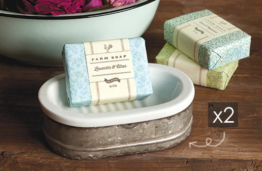 Tinwork & Porcelain Soap Dish Min 4