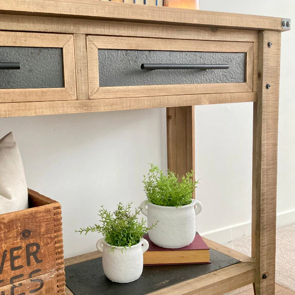 Industrial Entryway Storage Table