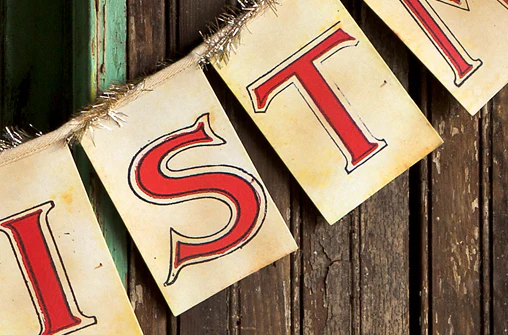 Long Merry Christmas Card Garland