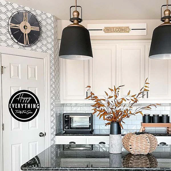 Metal and Wood Roman Numeral Wall Clock