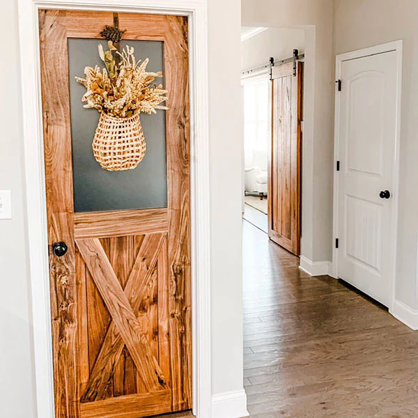 Wall Basket with Faux Leather Handle