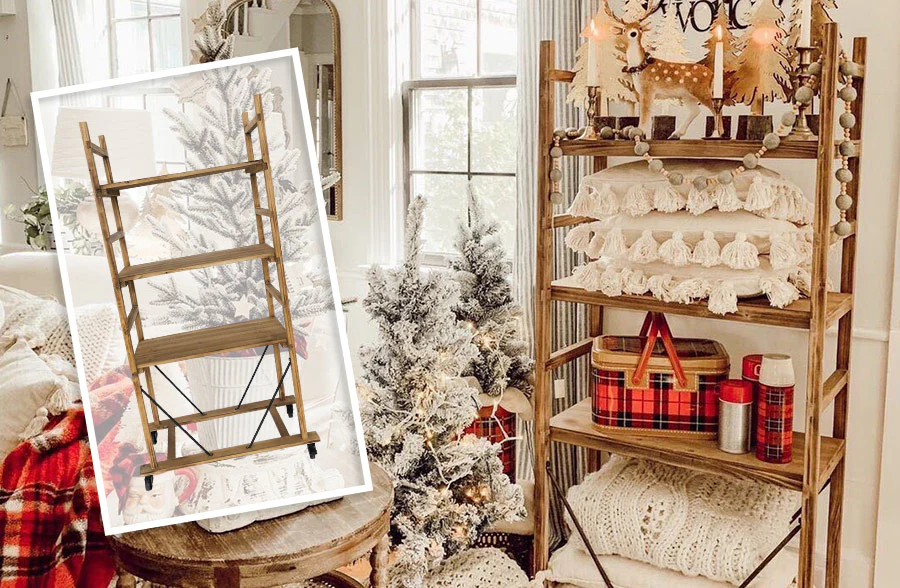 GIANT Four-Tiered Rolling Wooden Bookcase