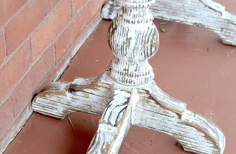 Distressed White Console Table
