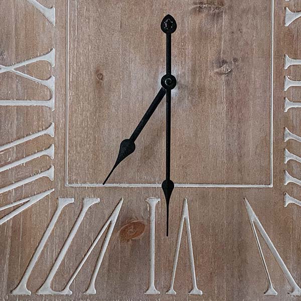 Dark Finish Square Wooden Wall Clock