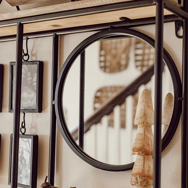 Industrial Mirror and Photo Frame Organizer