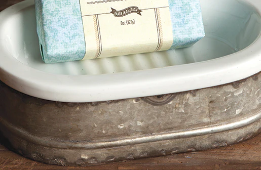 Tinwork & Porcelain Soap Dish Min 4