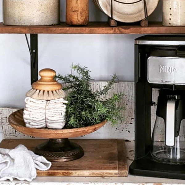 Carved Wooden Cake Stand Riser