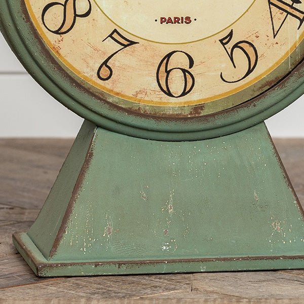 Aged Green Tabletop Clock